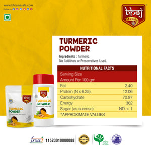 Turmeric Powder - 200 G by Bhoj Masale / Bhoj Masale's Turmeric Powder