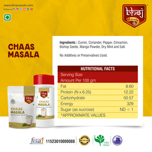 Bhoj Masale - Chaas Masala - Butter Milk Masala - Chaach Masala - 200g