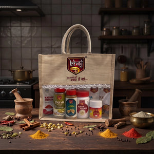 Bhoj Premium Festive Hamper | 11 Food Products + Designer Jute Gift Bag | 1.66kg Net Weight