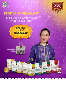 2025 DIWALI DAMAKA COMBO OFFER - Rs 1999 (WITH DESIGNER JUTE BAG) - Bhoj Masale