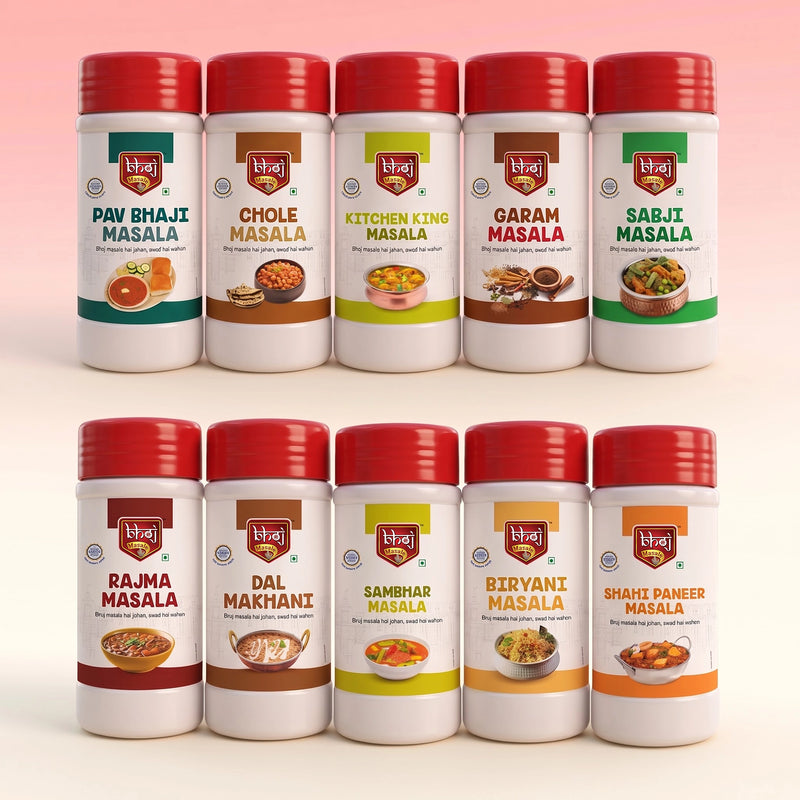 Blended Range Masale Combo 5kg | 10 Best-Selling Jain Masalas for Complete Indian Cooking