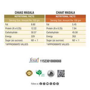 Chaas Masala & Chaat Masala-1000g Combo Pack (2x500g each)