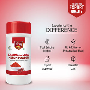 Kashmiri Laal Mirch Powder 1 KG (Pack of 2 x 450g net each)