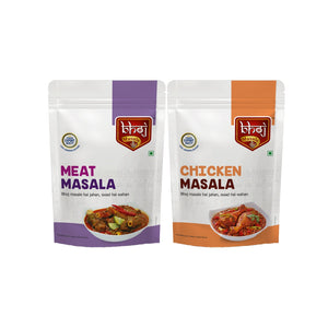 Meat & Chicken Masala Powder Combo 400gm (2 x 200g each) / Non-Veg Masala Combo - Bhoj Masale