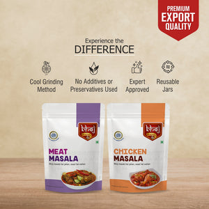 Meat & Chicken Masala Powder Combo 400gm (2 x 200g each) / Non-Veg Masala Combo - Bhoj Masale