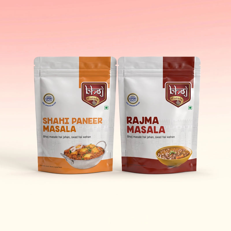 Shahi Paneer & Rajma Masala Combo 400g (2 x 200g Zip Lock Pouches) | The Royal North Indian Curry Duo