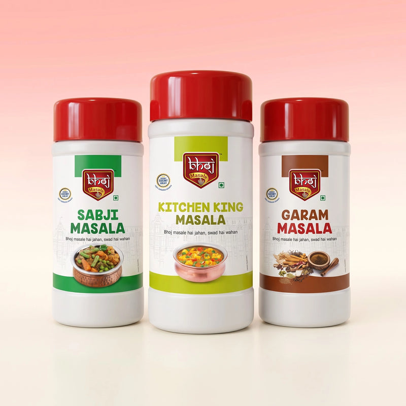 The Spicy Trio | Sabji Masala, Kitchen King & Royal Garam Masala Jars Combo 1.5 kg (net 1.35kg)|