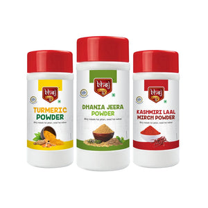 Turmeric Powder , Dhaniya Jeera Powder & Kashmiri laal Mirch Combo Pack 1500g - Bhoj Masale