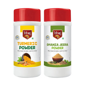 Turmeric Powder & Dhaniya Jeera Powder Combo 1000g (2 x 500g each) - Bhoj Masale