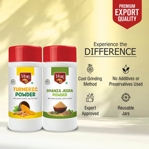 Turmeric Powder & Dhaniya Jeera Powder Combo 1000g (2 x 500g each) - Bhoj Masale