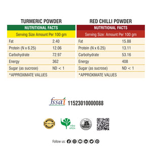 Turmeric & Red Chilli Powder Combo 400gm (2x200g each)