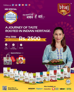 Bhoj India Souvenirs Gift Hamper – NRI Special | 14 Products + Designer Jute Gift Bag - Bhoj Masale