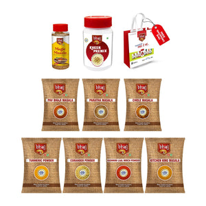 Bhoj Rakhi Special Box | 9 Bhoj Favourites + FREE Red Shopping Bag - Bhoj Masale