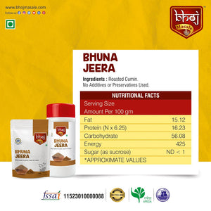 Bhuna Jeera Powder 100gm | Indian Spice Masala | Zero Additives And Preservatives - Bhoj Masale