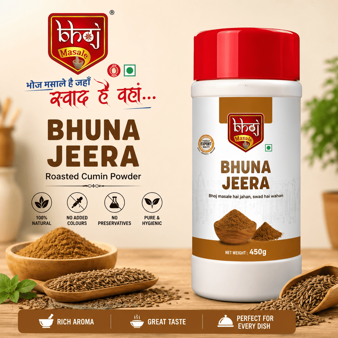 Bhuna Jeera Powder PET Jar 500g (Net 450g) | Premium Roasted Cumin Powder - Bhoj Masale