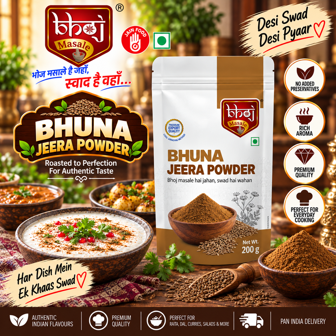 Bhuna Jeera (Roasted Cumin) Powder 200g Zip Lock Pouch | The Roasted Aroma Specialist - Bhoj Masale