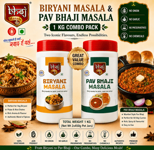 Biryani Masala & Pav Bhaji Masala Combo 1kg | Two Iconic Indian Flavours in One Pack - Bhoj Masale