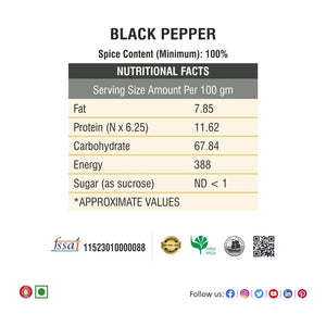Black Pepper Powder 1 Kg / 1000g (Net wt 2 x 450g) - Bhoj Masale