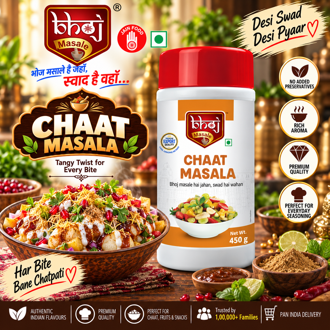 Chaat Masala PET Jar 500g (Net 450g) | Tangy, Chatpata & Flavourful Seasoning - Bhoj Masale