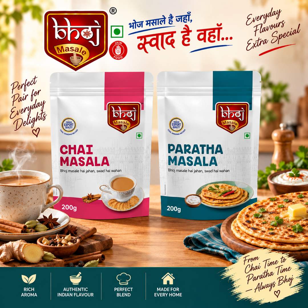 Chai Masala & Paratha Masala Combo Pack | 400g (2 x 200g) | India's Favourite Breakfast Duo - Bhoj Masale