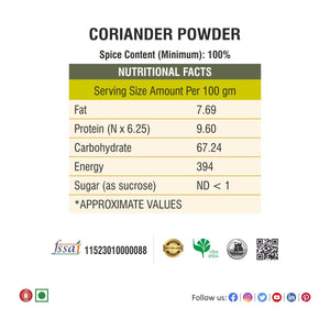 Coriander (Dhaniya) Powder 1kg ( Pack Of 2 × 450g net) - Bhoj Masale