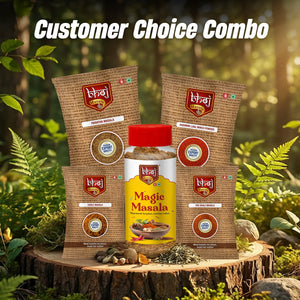 Customer Choice Combo | Paratha Masala (100g), Pav Bhaji Masala (100g), Chole Masala (100g), Kashmiri Laal Mirchi Powder (100g), Magic Masala (70g)| 470g | Rs 599 - Offer - Bhoj Masale