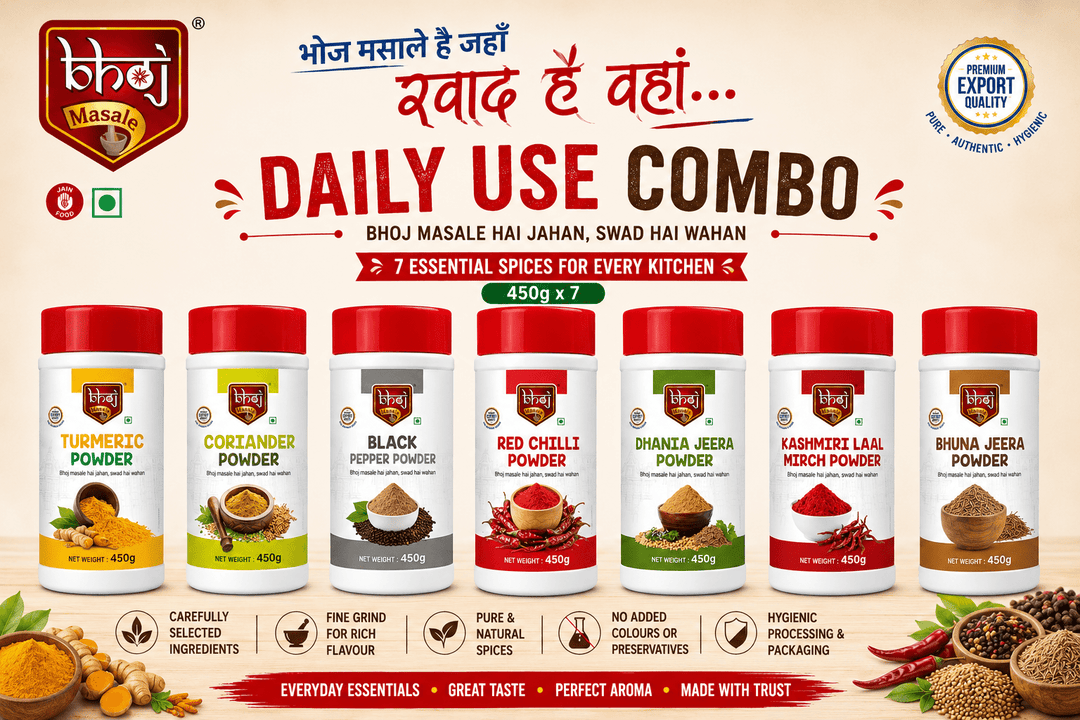 Daily Use Masale Combo 3.5kg | 7 Essential Indian Spices for Everyday Cooking - Bhoj Masale