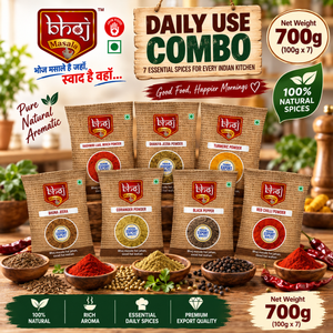 Daily Use Masale Combo 700g | 7 Essential Jain Spices for Everyday Cooking - Bhoj Masale