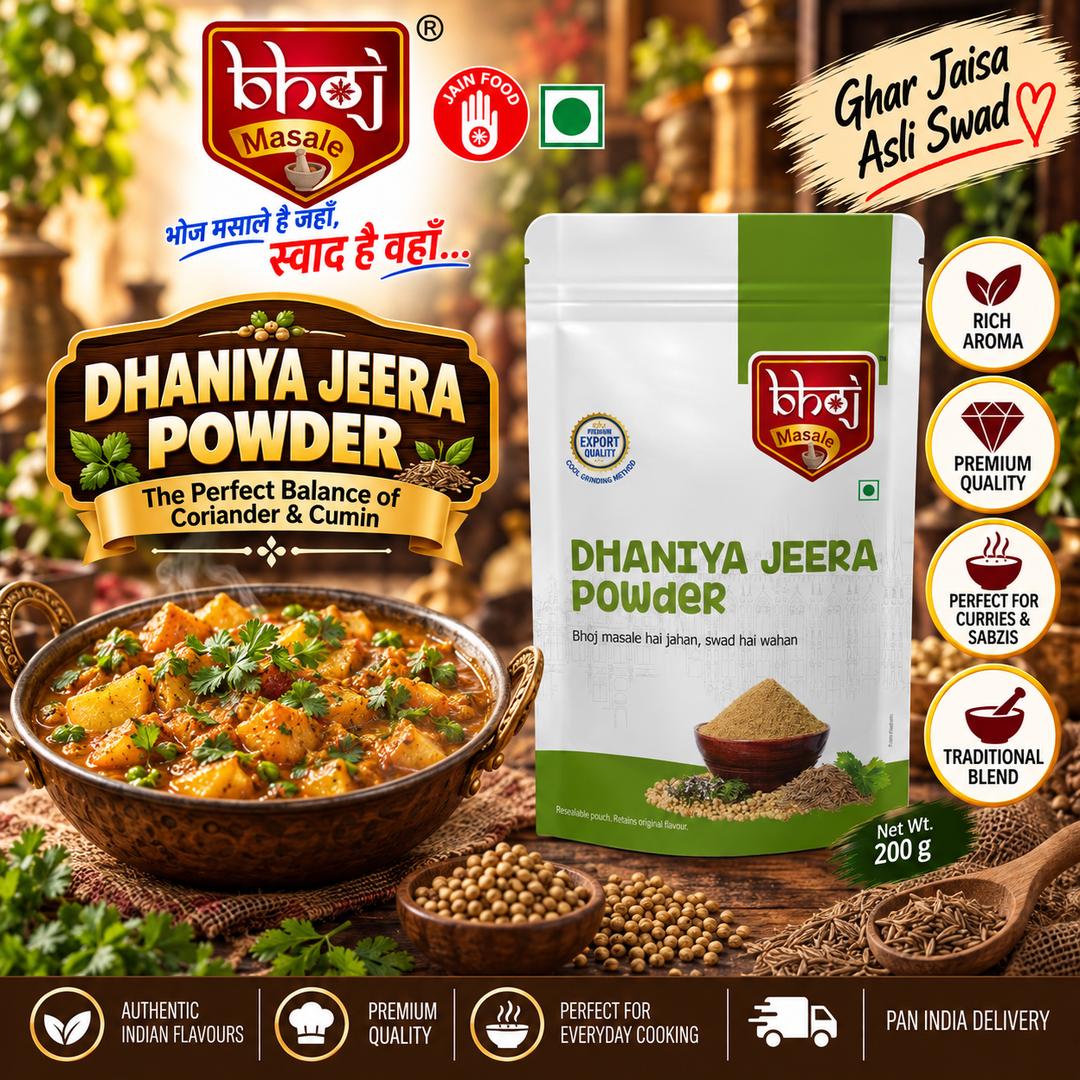 Dhaniya Jeera Powder 200g Zip Lock Pouch | The Perfect Balance of Coriander & Cumin - Bhoj Masale