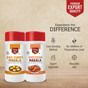 Egg Curry and Chicken Masala Combo - 1000g ( net 2 x 450g each) - Bhoj Masale