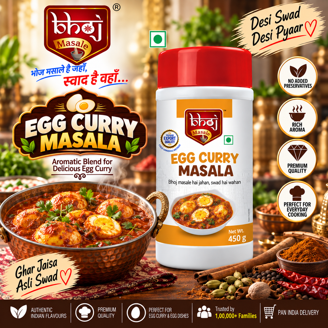 Egg Curry Masala PET Jar 500g (Net 450g) | The Red Chilli Curry Specialist - Bhoj Masale
