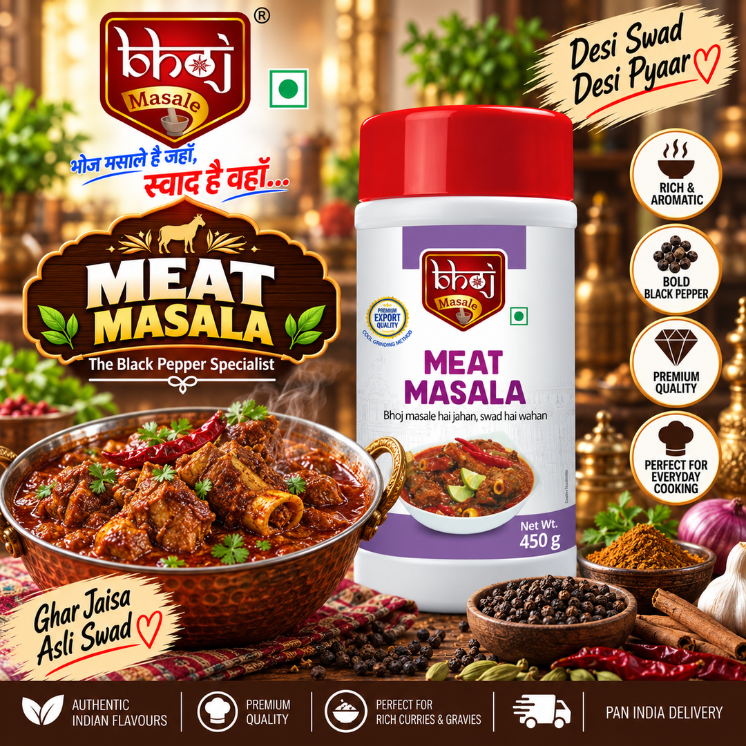 Meat Masala PET Jar 500g (Net 450g) | The Black Pepper Specialist - Bhoj Masale