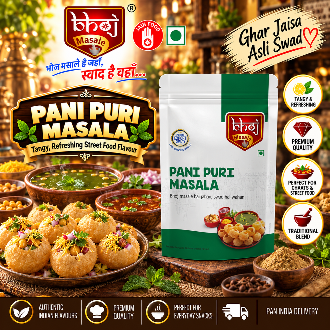 Pani Puri Masala 200g Zip Lock Pouch | Authentic Street Style Pani Puri Masala - Bhoj Masale