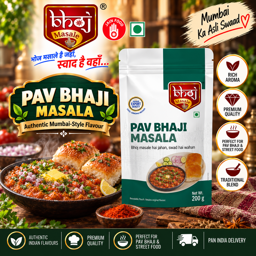 Pav Bhaji Masala 200g Zip Lock Pouch | Authentic Mumbai Style Pav Bhaji Masala - Bhoj Masale