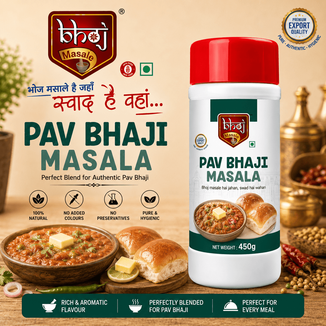 Pav Bhaji Masala PET Jar 500g (Net 450g) | Authentic Mumbai Style Pav Bhaji Masala - Bhoj Masale