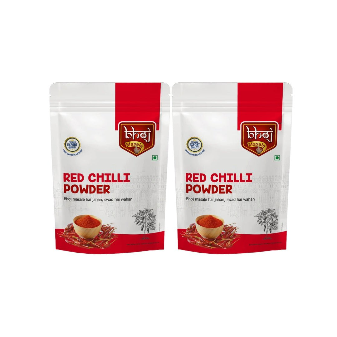 Red Chilli (Laal Mirchi) Powder 400gm (Pack of 2 = 2*200gm) - Bhoj Masale