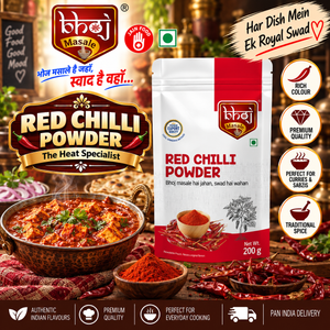 Red Chilli (Laal Mirchi / Tikhalal) Powder 200g Zip Lock Pouch | The Heat Specialist - Bhoj Masale