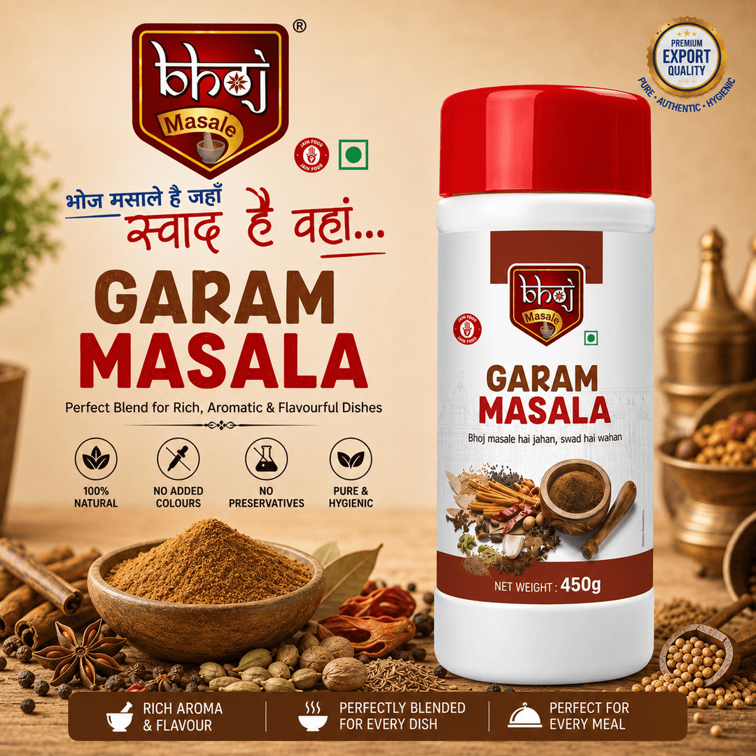 Royal Garam Masala PET Jar 500g (Net 450g) | The Royal Touch for Chole, Biryani & Special Recipes - Bhoj Masale