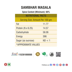 Sambhar Masala & Garam Masala - 1000g Combo Pack (2 x 450g net each) - Bhoj Masale