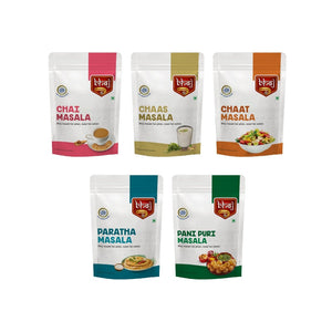 Top Up Masale Combo - 5 Variety - 1 kg (5 x 200g each) ( No Onion No Garlic Jain Masale) - Bhoj Masale