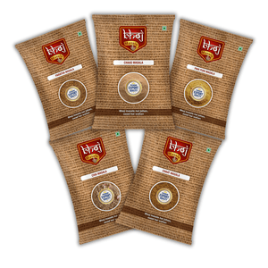 Top Up Masale Combo - 5 x 100 grams each (Total 500 gms) ( No Onion No Garlic Jain Masale) - Bhoj Masale