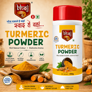 Turmeric Powder (Salem Haldi) PET Jar 500g (Net 450g) | Premium Salem Turmeric - Bhoj Masale